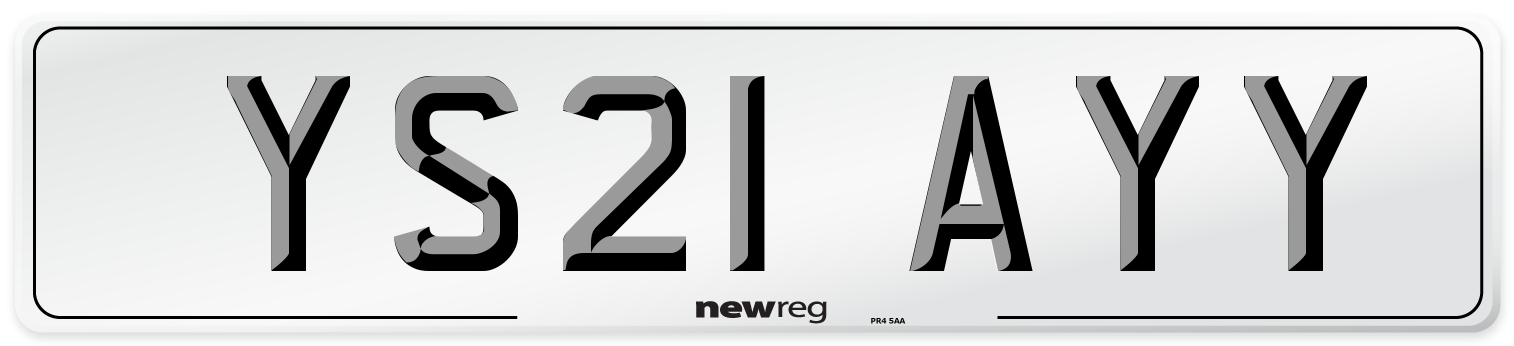 YS21 AYY Number Plate from New Reg